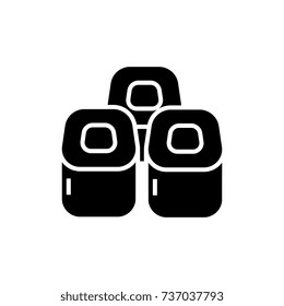 sushi rolls icon, vector illustration, black sign on isolated background