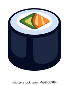 Sushi rolls icons food and japanese seafood sushi rolls