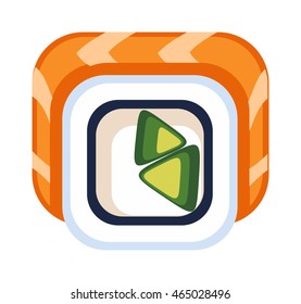 Sushi rolls icons food and japanese seafood sushi rolls