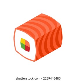 Sushi rolls isolated. Traditional Japanese food. Vector illustration