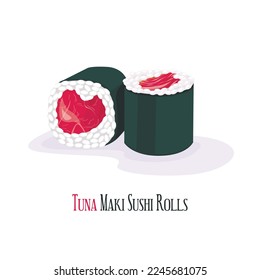 rollos de sushi. ilustración vectorial isométrica en estilo plano.