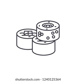Sushi rolls line icon concept. Sushi rolls vector linear illustration, symbol, sign