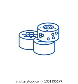 Sushi rolls line icon concept. Sushi rolls flat  vector symbol, sign, outline illustration.