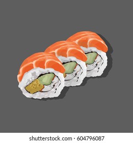 Sushi Rolls  or Maki Sushi with salmon