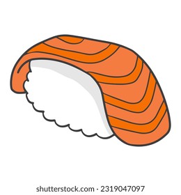 Sushi Rolls or Maki Sushi with salmon. Japanese food.
