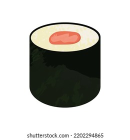Sushi rolls seafood illustration. Japanese cuisine, Asian culture.