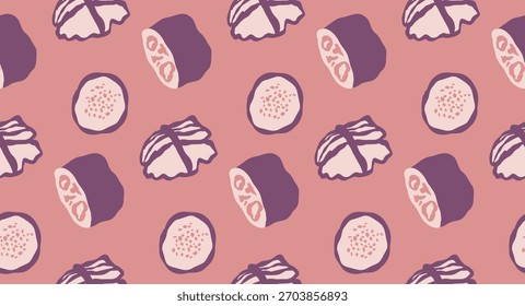 Sushi rola padrão sem costura para design de restaurante asiático, decoração de menu, embalagem e marca
