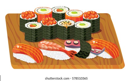 sushi and rolls set