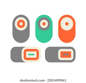 Sushi and rolls sign set icon of traditional Japanese cuisine