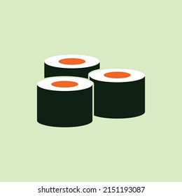 Sushi rolls simple vector icon. Japanese cuisine, traditional food illustration.