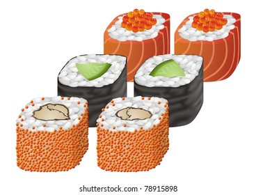 Sushi Rolls vector