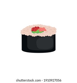 Sushi rolls. Vector illustration in a flat style on a white background.