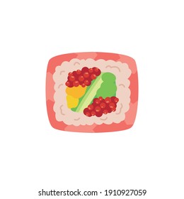 Sushi rolls. Vector illustration in a flat style on a white background.
