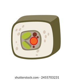 Sushi rolls vector illustration, popular japanese food image, susyi clipart