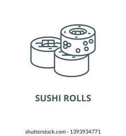 Sushi rolls vector line icon, linear concept, outline sign, symbol
