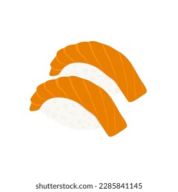 Sushi with salmon, Asian food.