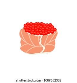 sushi with salmon and caviar logo icon
