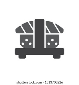 Sushi with salmon icon. flat simple pictogram. vector illustration