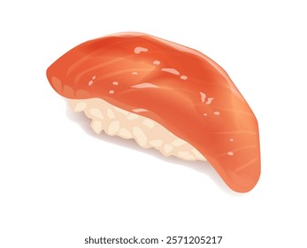 Sushi salmon realistic on white background for decoration