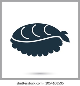 Sushi with salmon simple icon