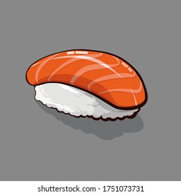 Cocina japonesa. Ilustración del vector del salmón de sushi.