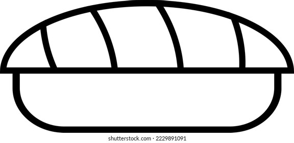 
Sushi con salmón, icono vector. Sushi con salmón negro sobre fondo blanco.