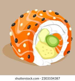 sushi with salmon vector illustration