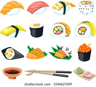 Sushi sashimi japan asian food vector logo design pack