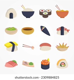 Sushi sashimi japan asian food vector logo design pack