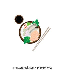sushi sashimi japan food graphic object restaurant