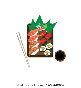 sushi sashimi japan food graphic object restaurant