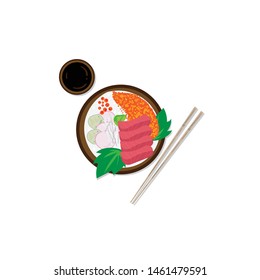 sushi sashimi japan food graphic object restaurant