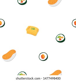 sushi sashimi japan food graphic object pattern background