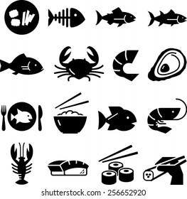 Sushi and seafood icons