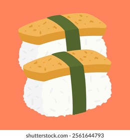 Sushi and seafood. Japanese traditional cuisine, tasty food icon. Asian sushi bar vector and Chinese food flat