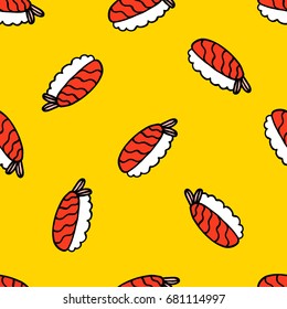 sushi seamless doodle pattern