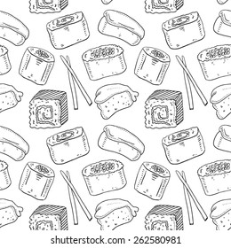 Sushi seamless pattern
