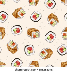 Sushi seamless pattern