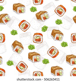 Sushi seamless pattern