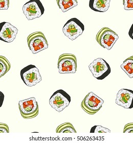 Sushi seamless pattern