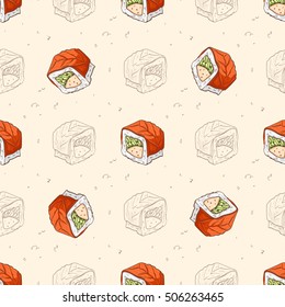 Sushi seamless pattern