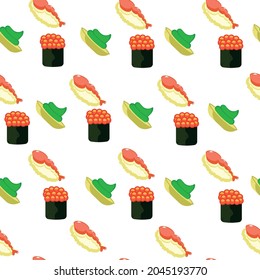 sushi seamless pattern in the white background. eps10