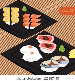 Sushi set, EPS10 vector