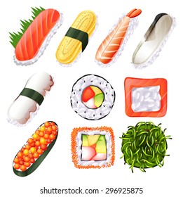 Sushi mit frischem Fisch und anderen Meeresfrüchten