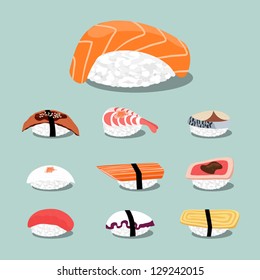 Sushi set icon, vector