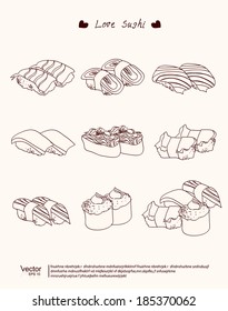 Sushi set, vector