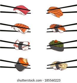 Sushi set, vector