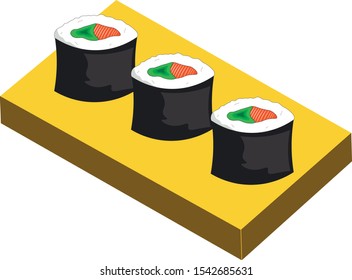 Sushi set vector icon. Sashimi illustration.