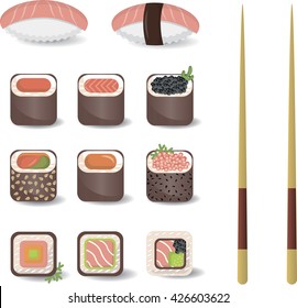 Sushi set vector illustration