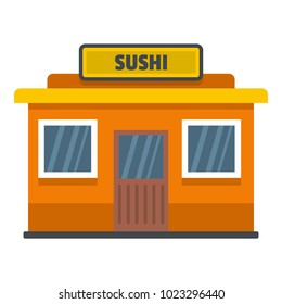 Sushi shop icon. Flat illustration of sushi shop vector icon for web